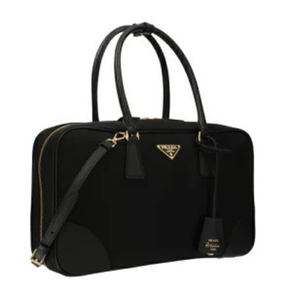 Prada Tote ReEdition Logo Triangle black Zipped Bag